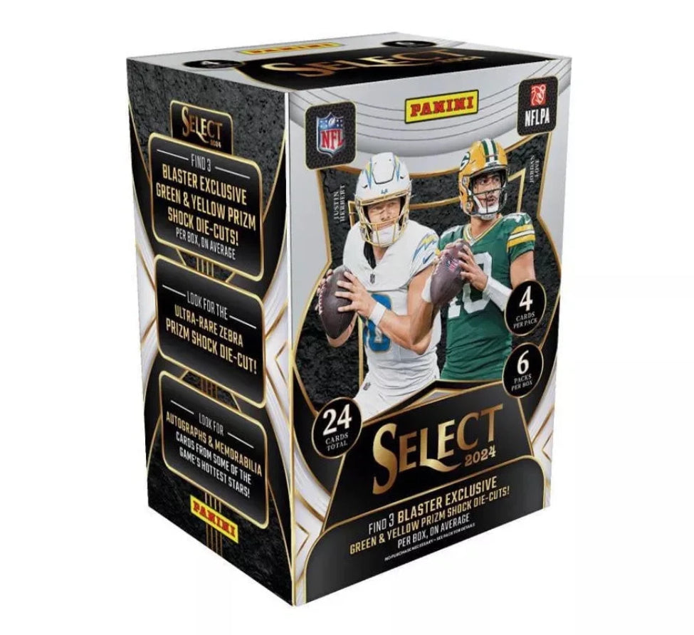 2024 Panini Select Football Trading Card Blaster Box - Green & Yellow Shock